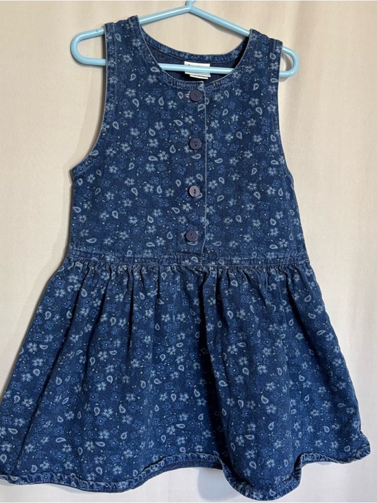 OshKosh B'gosh Other - OshKosh B’Gosh Toddler’s size 5 Navy Floral Button-Front Denim Dress